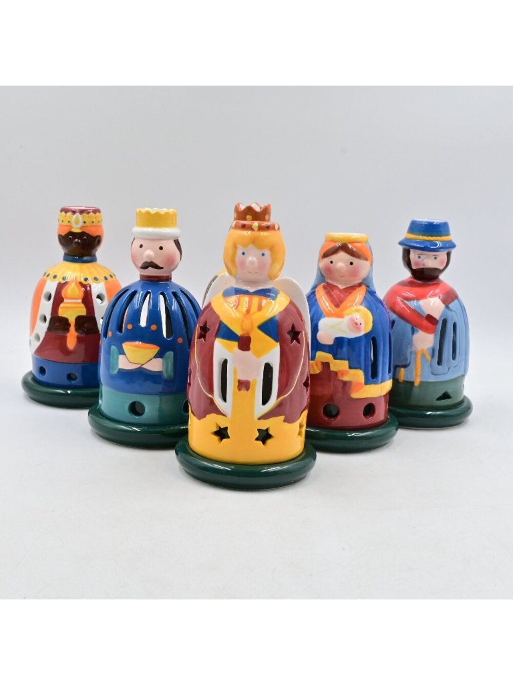Villeroy & Boch Decolight Nativity Candle Holder Lot of 6 Mary Joseph Wise Men